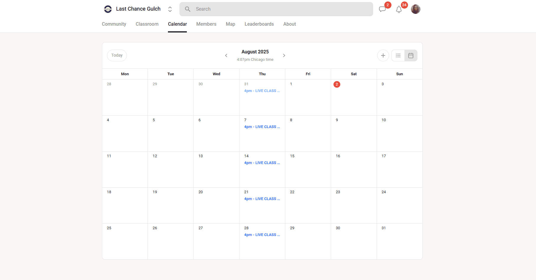 Calendar: Never miss a live session, Q&A, or special event.