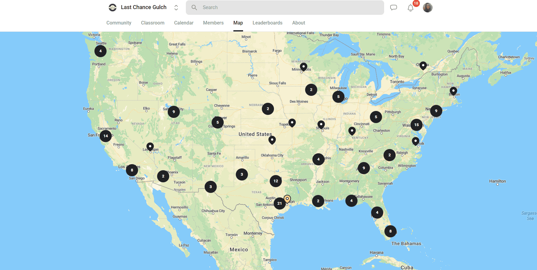 Map: Find freedom-minded folks near you.